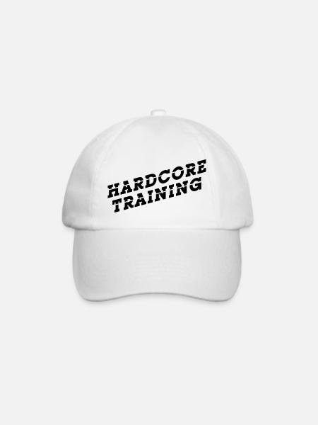 Hartes Training - Baseballkappe - Weiß/Weiß