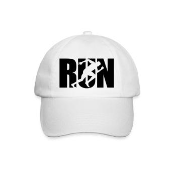 Run - Laufen, Läufer - Baseballkappe - Weiß/Weiß - Vorne