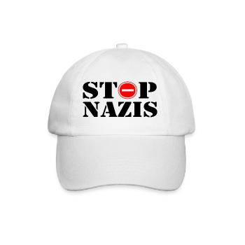 Stop Nazis - Baseballkappe - Weiß/Weiß - Vorne