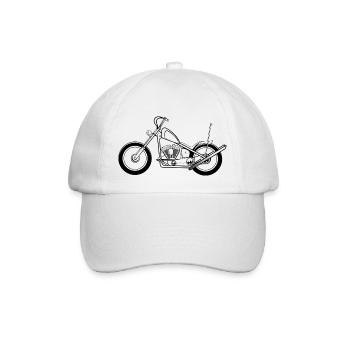 Chopper Motorrad - Baseballkappe - Weiß/Weiß - Vorne