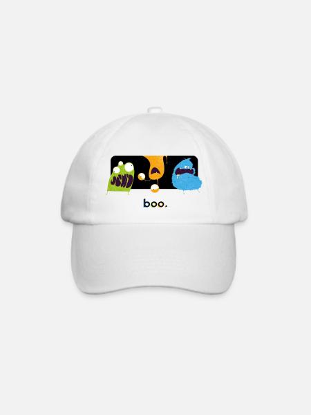 Lustige Halloween Monster - Baseballkappe - Weiß/Weiß