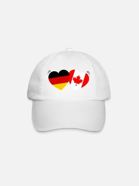 Deutsch-kanadische Liebe - Baseballkappe - Weiß/Weiß