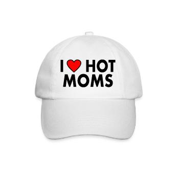 I love hot moms - Baseballkappe - Weiß/Weiß - Vorne