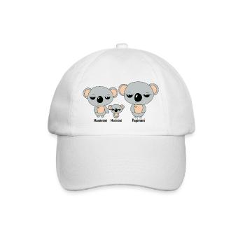 Koala-Familie Mimimi - Baseballkappe - Weiß/Weiß - Vorne