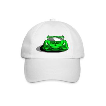 Lambo Sportwagen grün - Baseballkappe - Weiß/Weiß - Vorne