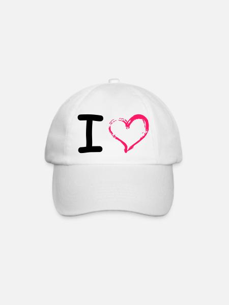 I Heart - Baseballkappe - Weiß/Weiß