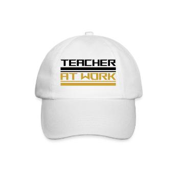 Teacher at work black - Baseballkappe - Weiß/Weiß - Vorne