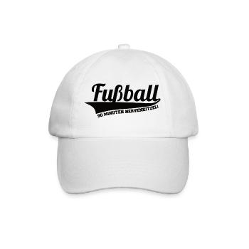 Fußball 90 Minuten Nervenkitzel für Fußballspieler - Baseballkappe - Weiß/Weiß - Vorne