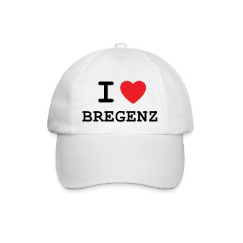 I Love Bregenz - Ich liebe Bregenz - Baseballkappe - Weiß/Weiß - Vorne