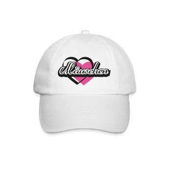 Kosename Mäuschen Herz - Baseballkappe - Weiß/Weiß - Vorne