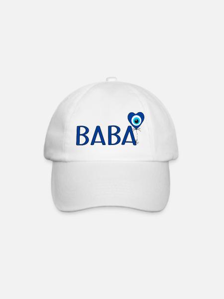 Baba mit Nazar Luftballon - Baseballkappe - Weiß/Weiß