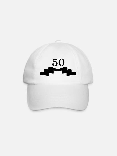 50. Geburtstag fünfzig Jahre selbst gestalten - Baseballkappe - Weiß/Weiß