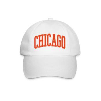 Chicago Arc Text in Orange 3D - Baseballkappe - Weiß/Weiß - Vorne