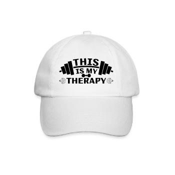 Das ist meine Therapie - Baseballkappe - Weiß/Weiß - Vorne
