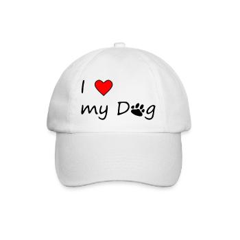 I love my dog - Baseballkappe - Weiß/Weiß - Vorne