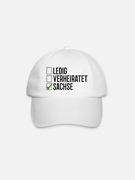 Sachsen Verheiratet Ledig - Baseballkappe - Weiß/Weiß