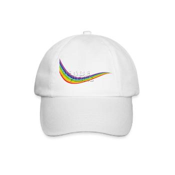 RAINBOW PEACE PLEASE transparent Typo - Baseballkappe - Weiß/Weiß - Vorne