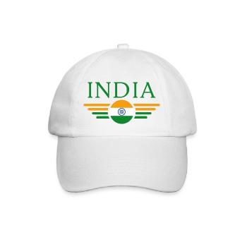 Indien - Baseballkappe - Weiß/Weiß - Vorne