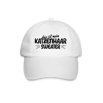Katzenspruch Das ist mein Katzenhaar Sweater - Baseballkappe - Weiß/Weiß - Vorne