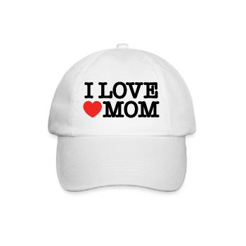 Ich liebe Mama - Baseballkappe - Weiß/Weiß - Vorne