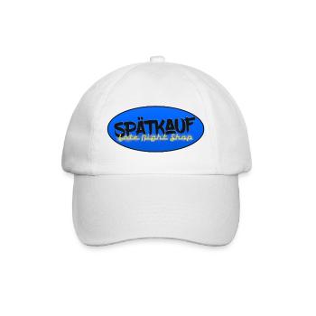 Spätkauf - Late Night Shop - Wortwitz Späti Spruch - Baseballkappe - Weiß/Weiß - Vorne