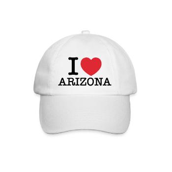 Ich liebe Arizona | Arizona | I Heart Arizona - Baseballkappe - Weiß/Weiß - Vorne