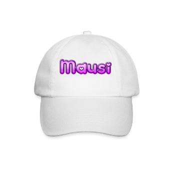 Text Mausi - Baseballkappe - Weiß/Weiß - Vorne
