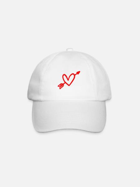 Pfeil und Herz Liebe Valentinstag Amor - Baseballkappe - Weiß/Weiß