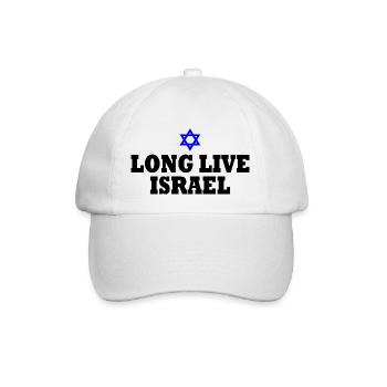 Long live israel - Baseballkappe - Weiß/Weiß - Vorne
