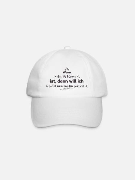 Lustige Sprüche - Baseballkappe - Weiß/Weiß
