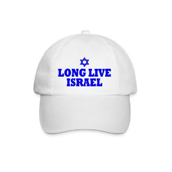 Long live israel - Baseballkappe - Weiß/Weiß - Vorne