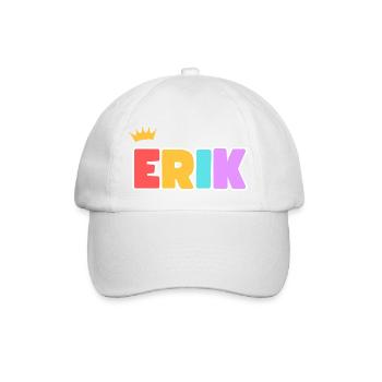 Erik! Personalisierbar - Baseballkappe - Weiß/Weiß - Vorne