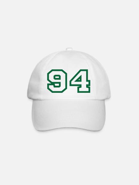 Nummer 94 Sport - Baseballkappe - Weiß/Weiß