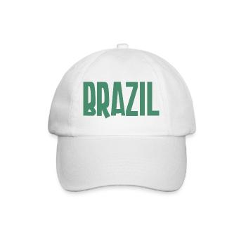 Brasilien Schriftzug Grün Kraft - Baseballkappe - Weiß/Weiß - Vorne
