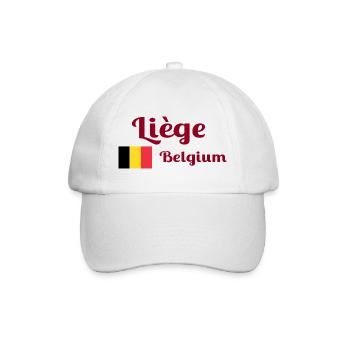 Lüttich Belgien - Stilvolle Drucke - Baseballkappe - Weiß/Weiß - Vorne