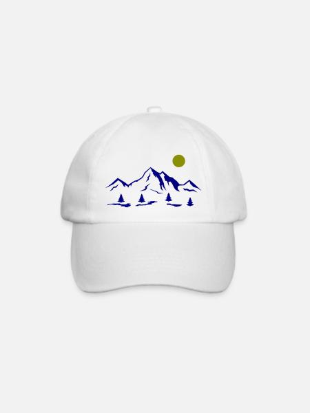 Berge - Baseballkappe - Weiß/Weiß