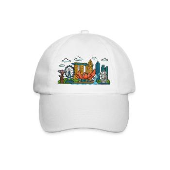 singapur city skyline - Baseballkappe - Weiß/Weiß - Vorne