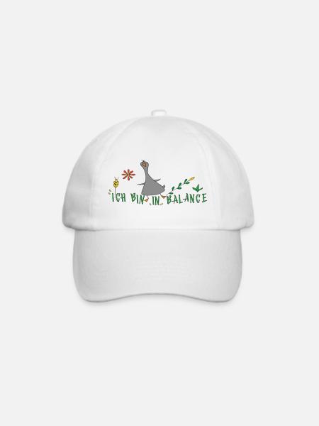 Ich bin in Balance, sagt die kleine Gans - Baseballkappe - Weiß/Weiß