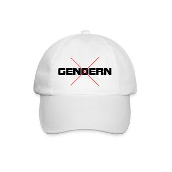 Gegen das Gendern - Baseballkappe - Weiß/Weiß - Vorne