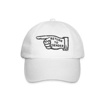 Zurück zum Absender alter Grunge-Poststempel - Baseballkappe - Weiß/Weiß - Vorne