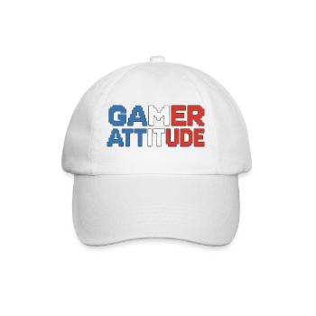 Gamer Attitude Deutsch - Baseballkappe - Weiß/Weiß - Vorne