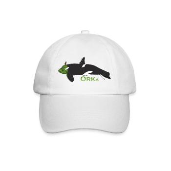 Humorvoller Orca - Baseballkappe - Weiß/Weiß - Vorne