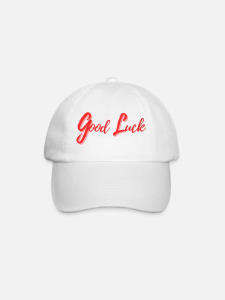 Viel Glück Design im kalligrafischen Stil - Baseballkappe - Weiß/Weiß