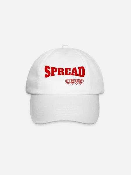 Ausdrucksstarkes Spread Love Design - Baseballkappe - Weiß/Weiß