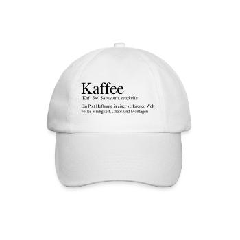 Kaffee - Ein Pott Hoffnung ... - Baseballkappe - Weiß/Weiß - Vorne