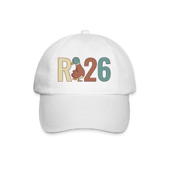 R Ente 2026 - R Ente 26 - Rente 2026 - Baseballkappe - Weiß/Weiß - Vorne