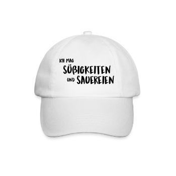 suessigkeiten und sauereien - Baseballkappe - Weiß/Weiß - Vorne