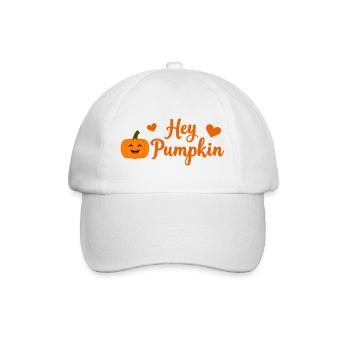 Hey Pumpkin süße Herbst-Design - Baseballkappe - Weiß/Weiß - Vorne