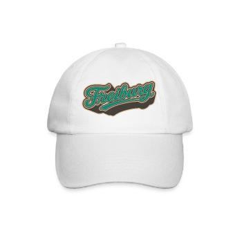 Freiburg Retro Schriftzug Vintage Stil - Baseballkappe - Weiß/Weiß - Vorne