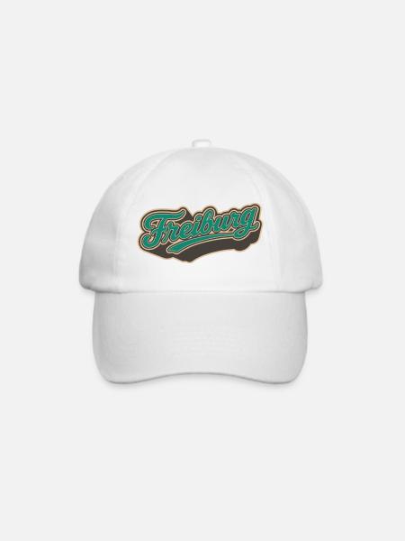 Freiburg Retro Schriftzug Vintage Stil - Baseballkappe - Weiß/Weiß